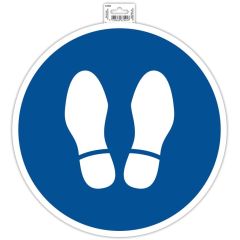 Photo Panneau adhésif - Obligation d'arrêt - 350 mm - Bleu EXACOMPTA