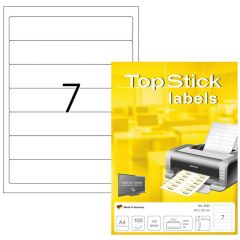 Photo Etiquettes pour dos de classeur - 192 x 38 mm - Blanc TOP STICK Image
