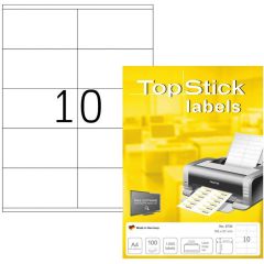 Photo Étiquettes adhésives blanches - 105 x 57 mm (TOP STICK 8734)