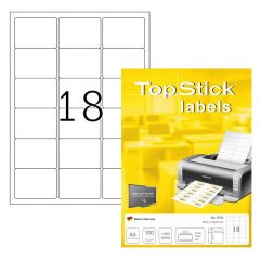 Photo Étiquettes adhésives blanches - 63,5 x 46,6 mm : TOP STICK