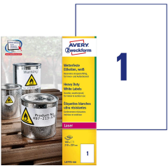 Photo Étiquettes résistantes aux intempéries - 210 x 297 mm AVERY L4775-20