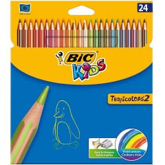Photo BIC KIDS : Étui de 24 crayons de couleur - Tropicolors