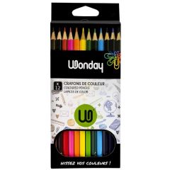 Boite de 12 Crayons de couleur - Assortiment WONDAY