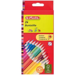 photo HERLITZ : Étui de 24 crayons de couleurs triangulaires