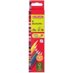 Photo HERLITZ : Étui de 6 crayons de couleurs triangulaires - Assortiment