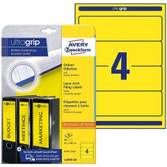 Photo Etiquettes Dos de classeur 61 x 192 mm - Jaune AVERY