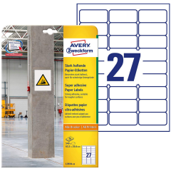 Photo Étiquettes ultra adhésives pour impression - 63,5 x 29,6 mm - Blanc AVERY