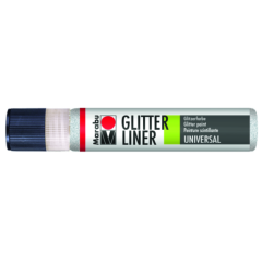 Photo MARABU Glitter-Liner 18030009570 : Peinture pour textile - Blanc brillant