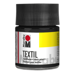 Photo MARABU : Peinture pour textile clair - 50 ml - Noir