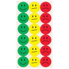 Photo Pastilles adhésives rondes Smiley - 20 mm - Assortiment SIGEL