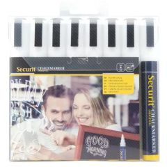 Feutre à craie liquide 2 - 6 mm - Blanc : SECURIT Lot de 8 Image