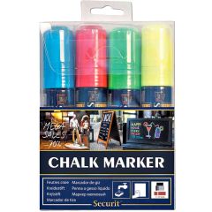 Feutre à craie liquide 7 - 15 mm - Assortiment : SECURIT Lot de 4 Image