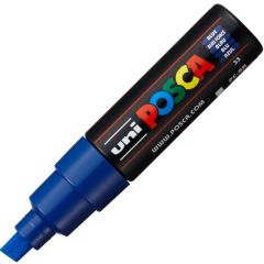 UNI-BALL : Marqueur peinture Posca PC 8K - Pointe biseautée de 8 mm - Bleu foncé