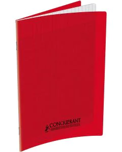Cahier d'écolier 48 pages Grands carreaux - 170 x 220 mm - Polypro Rouge : CONQUERANT Image