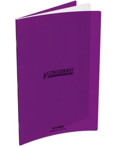 Cahier d'écolier - 96 pages Grands carreaux - 210 x 297 mm - Polypro Violet : CONQUERANT Modèle