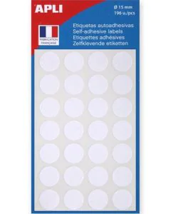 Pastilles adhésives 15 mm Blanc AGIPA 111840