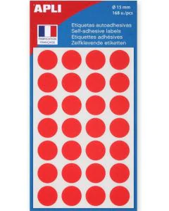Pastilles adhésives 15 mm Rouge AGIPA Apli 111843