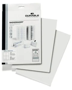 Bristols PC pour Badges - A6 : DURABLE Lot de 80 Modèle