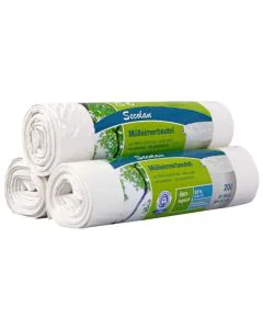 Photo Sacs poubelle - 20 litres - Blanc : SECOLAN