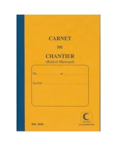 Carnet de chantier - Mensuel (1 mois) Elve  2442