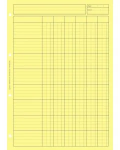 Bloc Audit Jaune à 6 colonnes avec en-tête - Feuille de travail  (2661 ELVE)
