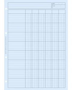 BLOC AUDIT BLEU  : 6 colonnes avec en-tête Feuille de travail 2662 ELVE