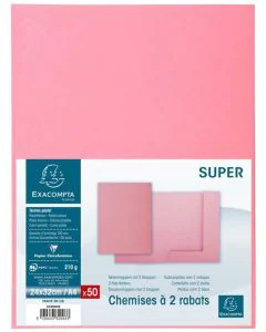 Lot de 50 Chemises à 2 rabats SUPER 210 - Rose EXACOMPTA Image