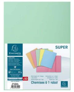 Lot de 50 Chemises à 1 rabat - Vert EXACOMPTA Visuel