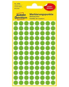 Pastilles adhésives amovibles - 8 mm - Vert AVERY Lot de 416