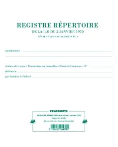 Registre immobilier répertoire EXACOMPTA 4470E page de garde