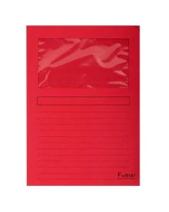 EXACOMPTA  50105E : Chemises à fenêtre Forever - Rouge (Papier recyclé)