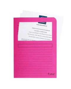 EXACOMPTA  50108E : Chemises à fenêtre Forever - Fuchsia (Papier recyclé)