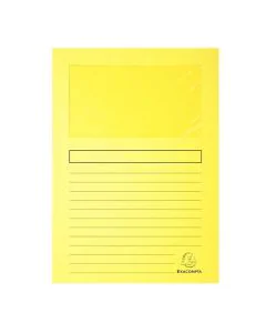 Chemises à fenêtre - Jaune : EXACOMPTA Super Lot de 100