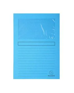 EXACOMPTA  50162E : Chemises à fenêtre Super - Bleu