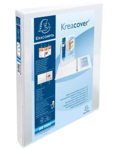 EXACOMPTA 51820E : Classeurs personnalisables avec 3 pochettes - Blanc - Dos de 37 mm