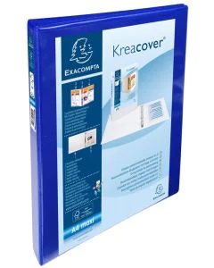 EXACOMPTA 51840BE : Lot de 10 classeurs personnalisables avec 3 pochettes - Bleu - Dos de 34 mm