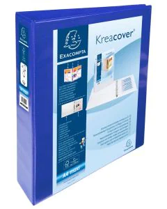 EXACOMPTA 51844BE : Classeurs personnalisables avec 3 pochettes - Bleu - Dos de 78 mm