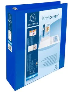 EXACOMPTA 51845BE : Classeurs personnalisables avec 3 pochettes - Bleu - Dos de 86 mm