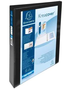 Classeur personnalisable 4 anneaux avec 2 Pochettes - Noir -  Dos de 47 mm EXACOMPTA Image