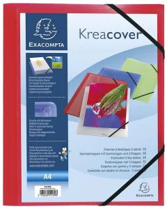 Chemise à élastiques Personnalisable - Rouge : EXACOMPTA Kreacover Image