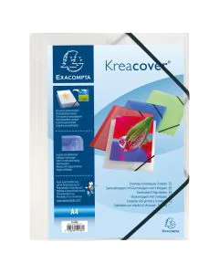 EXACOMPTA 55188E Chemises Kreacover à élastiques - blanc transparent
