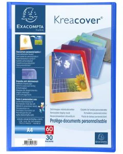 Protège-Documents Personnalisable de 60 Vues - Bleu opaque : EXACOMPTA Image