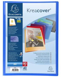 Protège-documents personnalisables de 80 vues EXACOMPTA 5740E porte-vues Bleu