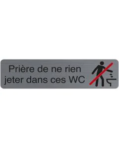 Plaque adhésive de signalisation - Prière de ne rien jeter dans ces WC : EXACOMPTA image