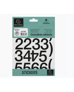 Pochette de Chiffres adhésifs de 0 à 9 - 40 mm - Noir : EXACOMPTA image