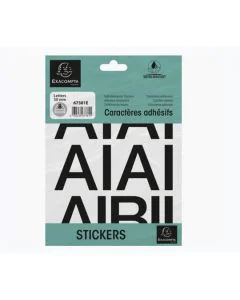 Pochette de Lettres adhésives de A à Z - 50 mm - Noir : EXACOMPTA image