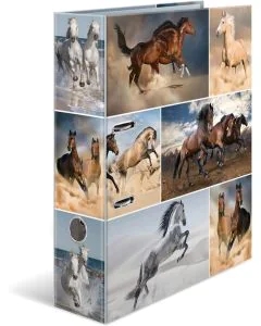 Classeur à levier - Chevaux - Dos de 70 mm : HERMA Animaux Visuel