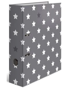 Classeur à levier - Dos de 70 mm - Motifs étoilés - Gris à étoiles blanches HERMA Stars