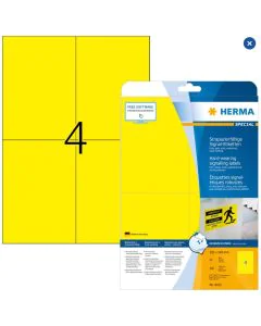 Étiquettes adhésives de signalisation - Jaune - 105 x 148 mm HERMA 8032 Signal