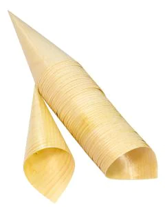 Photo Cornet en bois pour aliments - 85 x 45 mm PAP STAR Pure